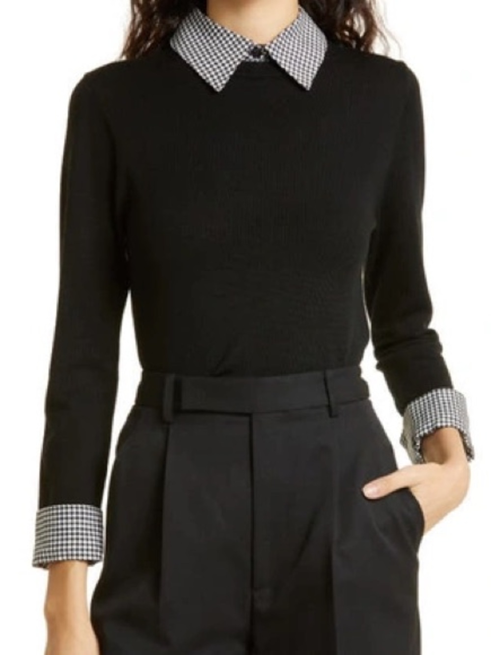 Alice + Olivia Black Crewneck Sweater